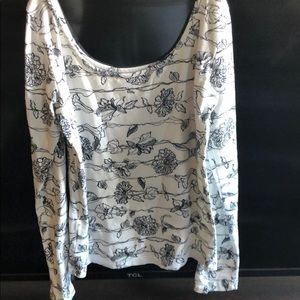 Black and white floral long sleeve